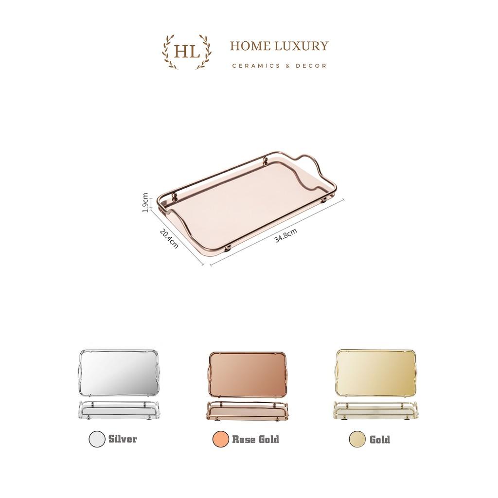 KHAY INOX BÊ ĐỒ | KHAY BÌNH CỐC THỦY TINH ĐỂ ĐỒ DECOR INOX | KHAY INOX PHONG CÁCH RETRO SANG CHẢNH 2021