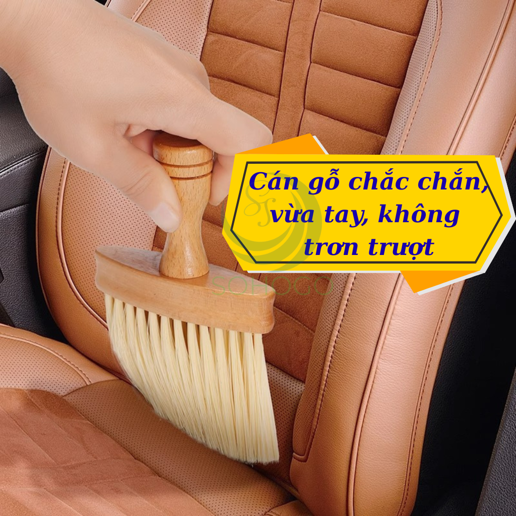 Cọ Gỗ Đa Năng Siêu Mềm -Bàn Chải Vệ Sinh Đa Dụng Cán Gỗ -Cây Cọ Vệ Sinh Góc Khuất & Khe Hẹp -Cọ Phủ Bụi Siêu Mịn Cán Gỗ