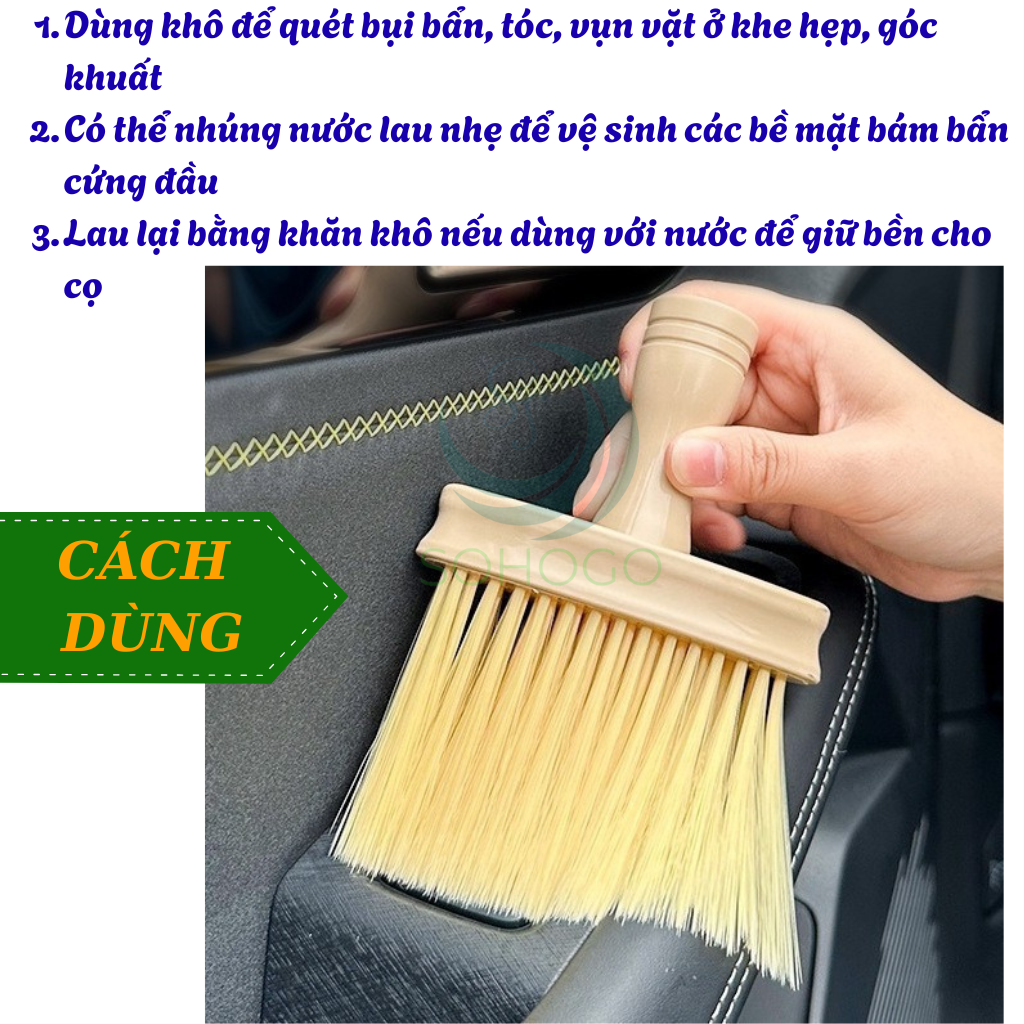 Cọ Gỗ Đa Năng Siêu Mềm -Bàn Chải Vệ Sinh Đa Dụng Cán Gỗ -Cây Cọ Vệ Sinh Góc Khuất & Khe Hẹp -Cọ Phủ Bụi Siêu Mịn Cán Gỗ