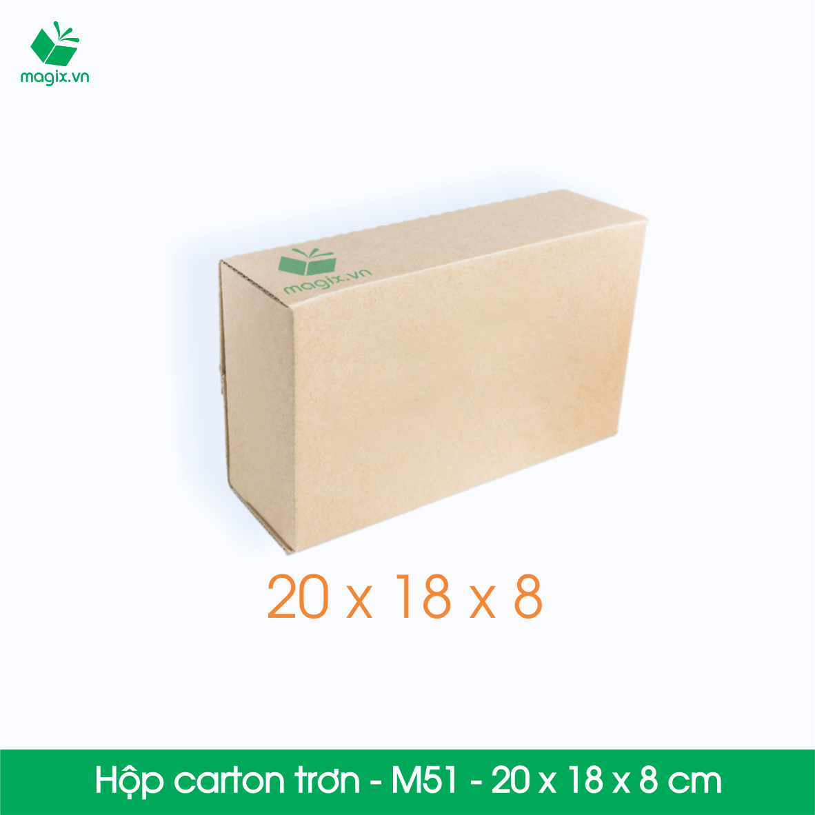 M51 - 20x18x8 cm - 50 Thùng hộp carton trơn đóng hàng