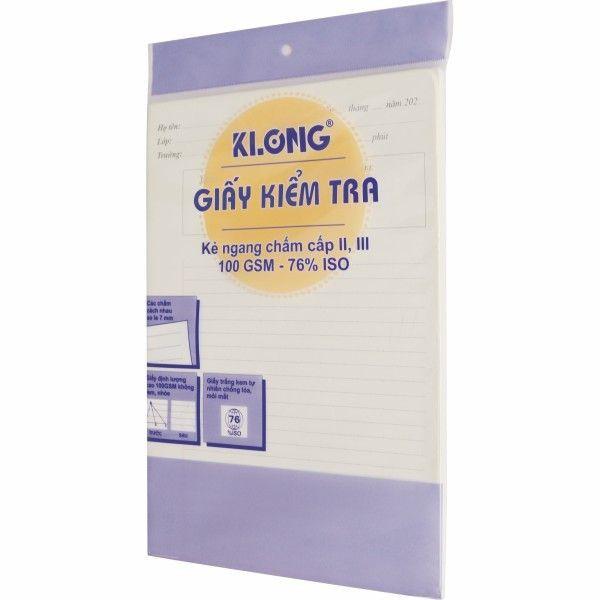 Giấy kiểm tra cấp II, III B5 20 tờ kép 100/76; MS: 279