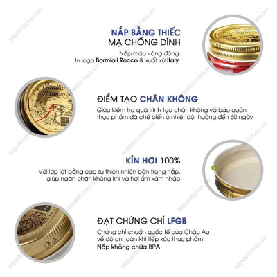 Bộ 2 nắp vặn thay thế cho hũ thủy tinh Quattro đường kính miệng 86mm