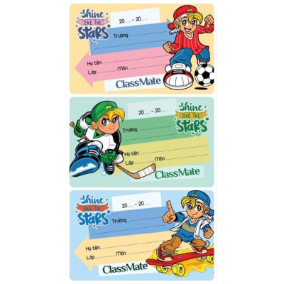 Nhãn Vở Classmate Be Cool CL-NT224 (15 Nhãn/Xấp)