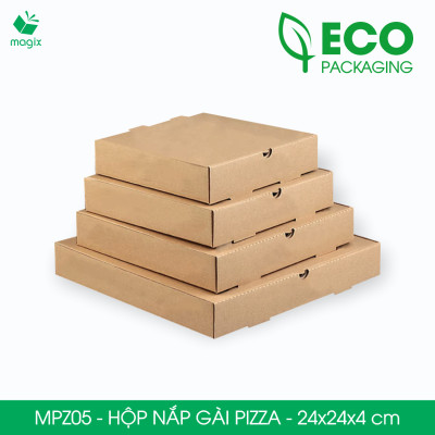 MPZ05 - 24x24x4 cm - 100 Hộp nắp gài pizza đa dụng - Hộp nắp gập, hộp carton gói hàng, hộp quà
