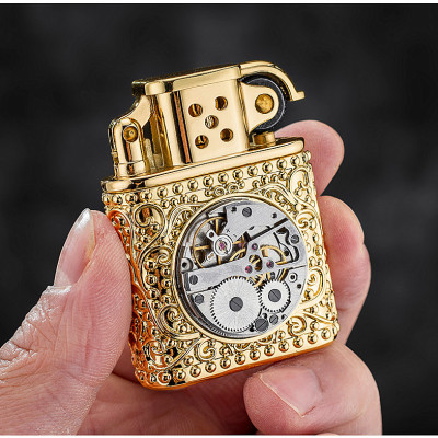 Vỏ Hột Quẹt Bật Lửa Xăng ZORRO Z506-638 Họa Tiết Hoa Văn Cỗ Máy Đẹp Độc Lạ - Dùng Xăng Bấc Đá