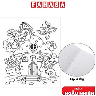 Tập Học Sinh Tô Màu Mushroom-House - Bìa Kiếng - 4 Ô Ly - 96 Trang 100gsm - The Sun