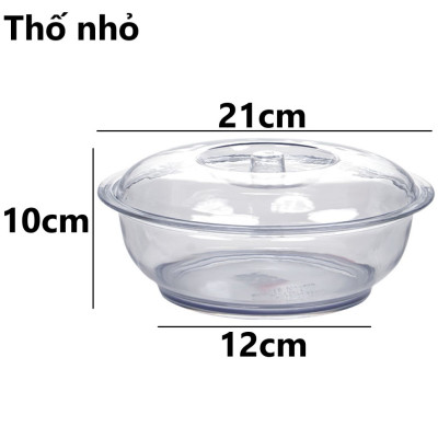 Âu phíp tròn trong suốt có nắp đậy Việt Nhật - Tô cơm, bát đựng canh, đựng thực phẩm an toàn tiện lợi - Hàng chính hãng
