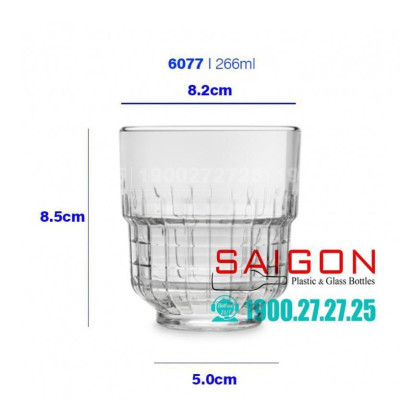Bộ 6 cốc ly thủy tinh cường lực cao cấp dày dặn TarQ Rock 266ml Libbey 16077 giá rẻ