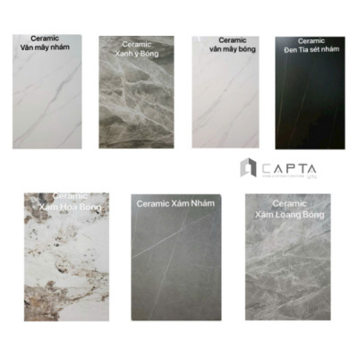 Bàn ăn mặt đá Ceramic chữ nhật 1m6 TN1230-16E Nội thất Capta Bàn tiếp khách mặt đá phiến chân sắt sơn tĩnh điện màu đen carbon tại hcm