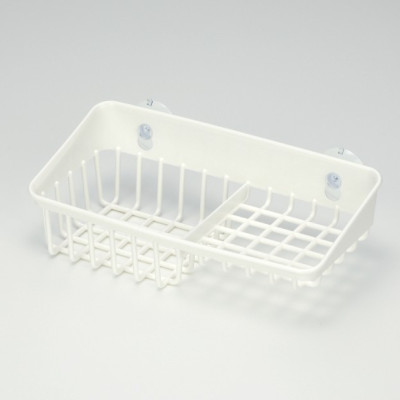 Giá để giẻ rửa bát 2 ngăn dạng lưới màu trắng Inomata nội địa Nhật Bản