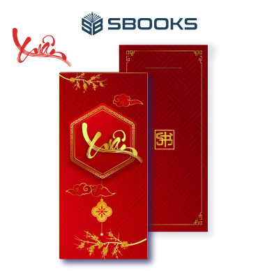 Combo 5 Cái Bao Lì Xì Thiết Kế Chữ Xuân, Lộc, Thọ, Phúc, Xuân Như Ý - Tết 2025 Giấy Cứng C150 Siêu Dày Dặn - SBOOKS