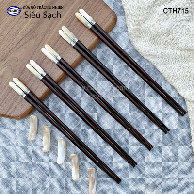 Đũa Trắc đầu ốc biển đai Bạc Super VIP - đủ mẫu (10 đôi/Hộp) dành cho nhà giàu - Sang trọng - Đẳng cấp