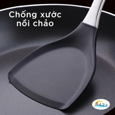 Muôi Múc Canh Xẻng Nấu Ăn Silicone Inox 304 Cao Cấp Đạt Chất Lượng Đức RMN