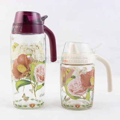 Combo hai Bình đựng nước mắm,đựng dầu ăn thuỷ tinh cao cấp 300ml và 500ml ( Giao màu ngẫu nhiên)