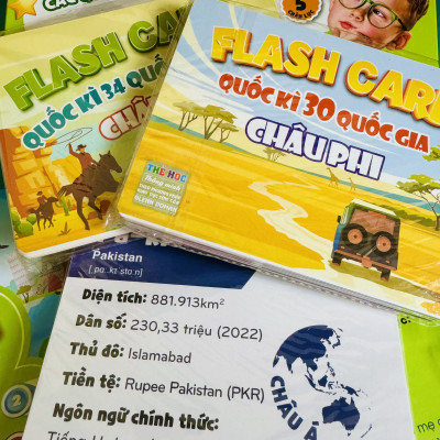 Thẻ cờ Quốc Kỳ Địa lý các Quốc gia trên thế giới (173 Quốc gia 5 Châu lục phiên âm Tiếng anh)