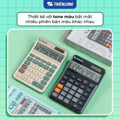 Máy tính văn phòng Thiên Long Flexio CAL-010|Chức năng tính thuế, sử dụng pin và năng lượng mặt trời