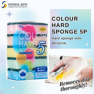 Set 05 miếng mút rửa xoong nồi Seiwa Color Hard - Hàng nội địa Nhật Bản nhập khẩu chính hãng