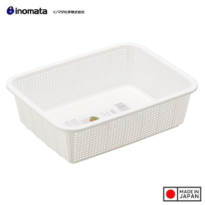 Rổ nhựa chữ nhật Inomata Simple - Màu trắng - Hàng Nội Địa Nhật Bản