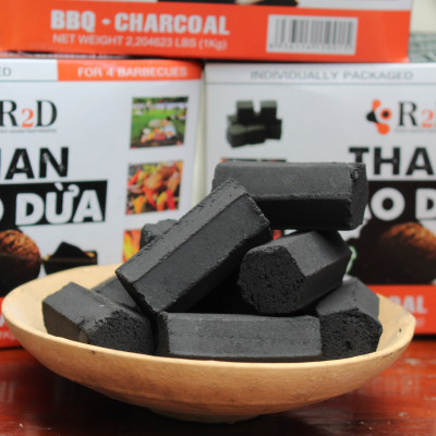 Than nướng BBQ không khói từ gáo dừa thiên nhiên chính hãng R2D hộp 1Kg