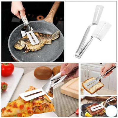  Kẹp Gắp lật thức ăn đồ nướng đồ chiên thịt cá Inox -  dài 25cm