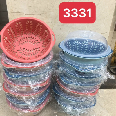 RỔ NHỰA TRÒN 2IN1 CÓ LẮP ĐẬY_AVN0227_MÀU NGẪU NHIÊN