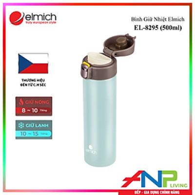 Bình Giữ Nhiệt Inox 304, Tráng bạc Elmich EL-8295 (Dung tích 500ml, Giữ Nóng 8h - Giữ Lạnh 12h) - Hàng Chính Hãng