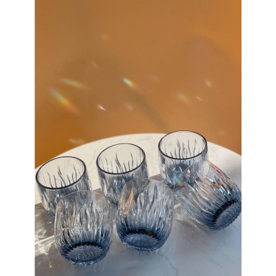 Set 6 Cốc Thuỷ Tinh Lửa Ánh Xanh Có Bình + Khay Bán Kèm Sang Trọng Tinh Tế 