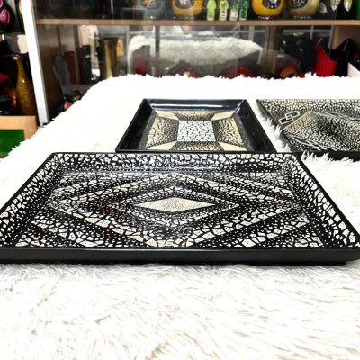 Khay Sơn Mài - Mã KC19 size 35x24x3 cm / Cẩn Trứng cao cấp