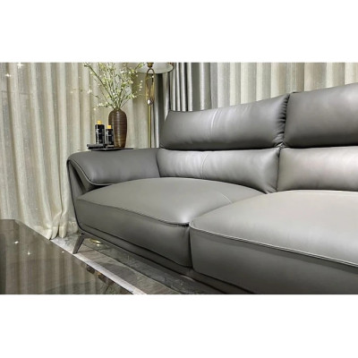 Sofa góc L da bò Italy Tundo màu xám – SFLCT27 dài 3m15 x 1m9 hàng cao cấp chuẩn da bò nhập khẩu Ý