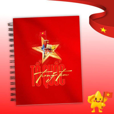 Sổ Gáy Xoắn A80 - Tổ Quốc Trong Tim - Bìa Đỏ