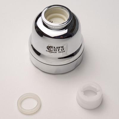 Đầu Vòi Tăng Áp 1 Chế Độ Chảy Mạ Chrome Eurolife EL-TA03 (Trắng Bạc)