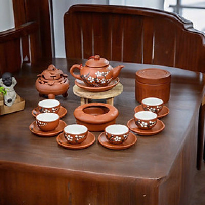 Bộ ấm trà nhỏ gốm Bát Tràng