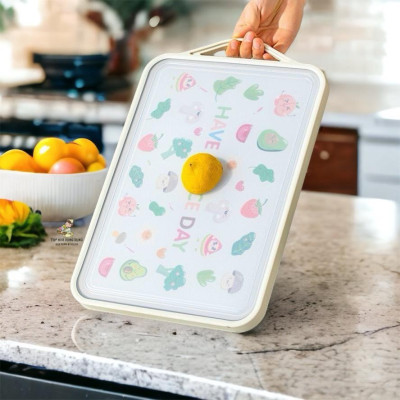 Thớt Inox Have A Nice Day Dày Dặn, Kháng Khuẩn Đa Năng Cao Cấp, Sử Dụng Được 2 mặt