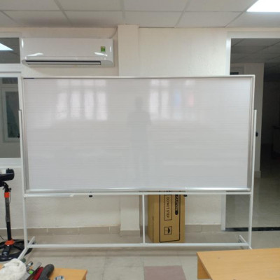 Bảng Di Động 02 Mặt Viết Bút Lông Bavico BDH02 Trắng – 1.2 x 2.0 m