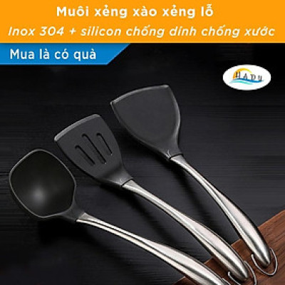 Muôi Múc Canh Xẻng Nấu Ăn Silicone Inox 304 Cao Cấp Đạt Chất Lượng Đức RMN