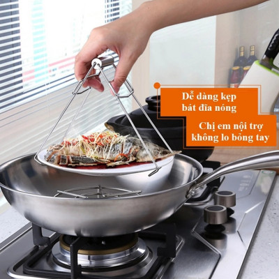 Kẹp gắp đồ nóng inox 304 cao cấp chất lượng cao kháng khuẩn thiết kế thông minh nhanh hiệu quả dễ sử dụng 