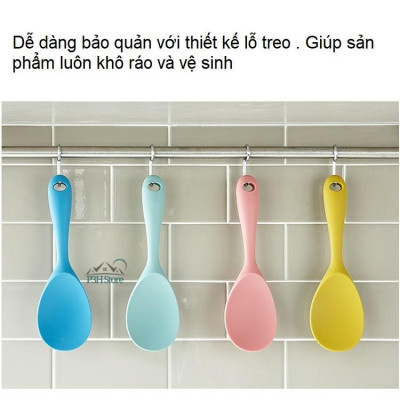Muôi múc cơm vá xới cơm Lock&Lock bằng nhựa bọc Silicone chịu nhiệt độ cao CKT207