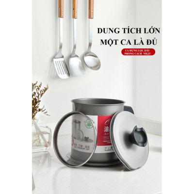 Nồi Lọc Dầu Dung Tích Lớn Lưới Thép Không Rỉ 304 Thế Hệ Mới Tiện Lợi