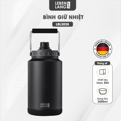 Bình giữ nhiệt Lebenlang LBL3028, phích giữ nhiệt dung tích lớn 3800ml, inox 304 - hàng chính hãng