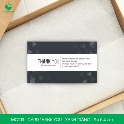 MCT03 - 9x5.4 cm - 50 Card Thank you, Thiệp cảm ơn khách hàng, card cám ơn cứng cáp sang trọng