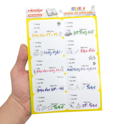 Bộ 3 Sticker Nhãn Vở Môn Học - Teenage NV-01