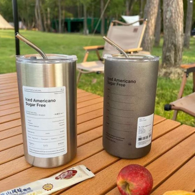 Ly Giữ Nhiệt Inox 304 Iced Americano 600ml Kèm Ống Hút