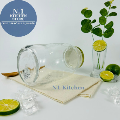 Hũ thủy tinh nắp vặn 1500ml Quattro Invetro Ý - Hàng Chính Hãng