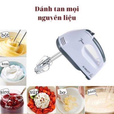 Máy đánh trứng cầm tay mini, máy đánh kem bơ 7 tốc độ tiện lợi