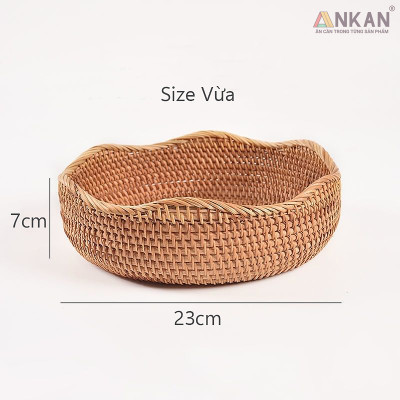 Rổ Đựng Trái Cây, Đồ Khô Chất Liệu Mây Tre Đan Thủ Công, Giỏ Đựng Đồ Decor Nhà Ăn, Phòng Khách
