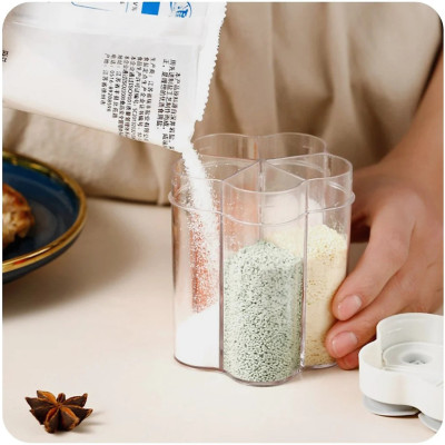 Hủ Đựng Gia Vị 5 Ngăn Hình Hoa -HENRYSA