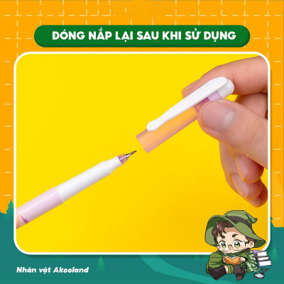Bút Lông Kim 0.3 mm - Nhân Vật Akooland Tahi - Thiên Long FL-04/AK - Mực Xanh