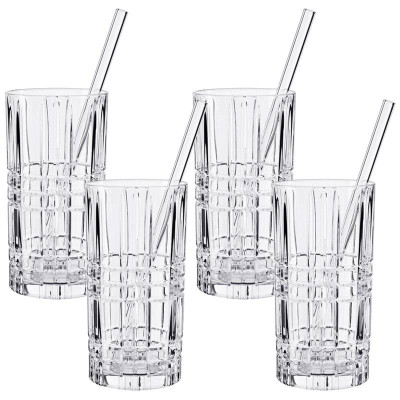 Set 4 Cốc pha lê Nachtmann TASTES GOOD Longdrink 103144 Kèm ống hút hàng chính hãng