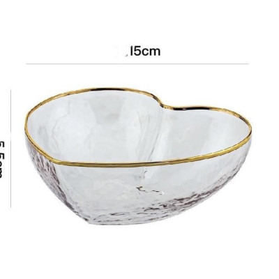 BỘ 3 BÁT THỦY TINH ĂN SALAD HOA QUẢ TRỘN THỦY TINH CHỊU NHIỆT CAO CẤP VÂN SẦN HÌNH TRÁI TIM 215ML - VD155