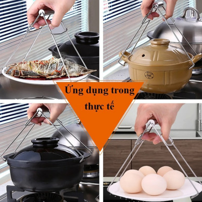 Kẹp gắp đồ nóng inox 304 cao cấp chất lượng cao kháng khuẩn thiết kế thông minh nhanh hiệu quả dễ sử dụng 